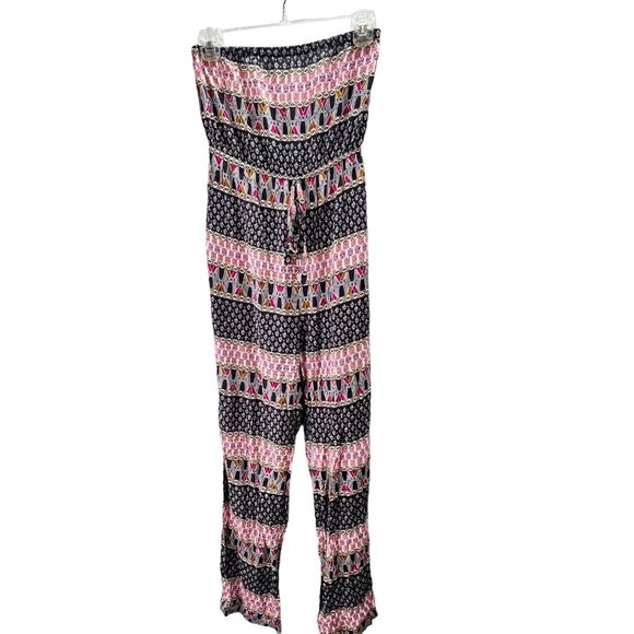 Staring at Stars Jumpsuit size S Strapless Elastic Drawstring Waist Tribal Boho - Picture 1 of 6
